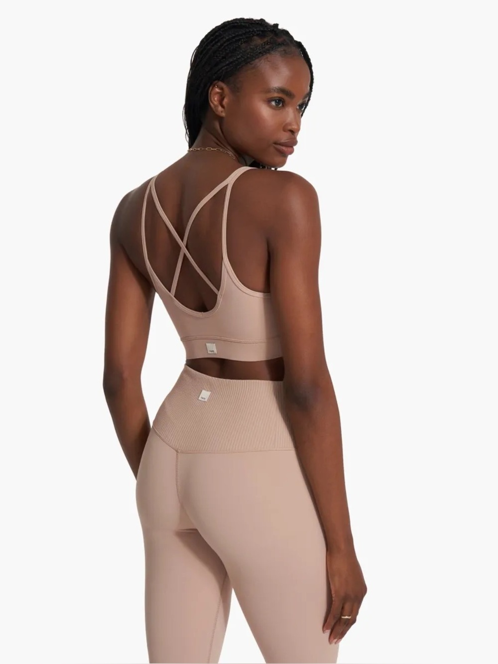 Vuori Mindset Crossback Sports Bra Sz M in neutral beige/tan worn twice only